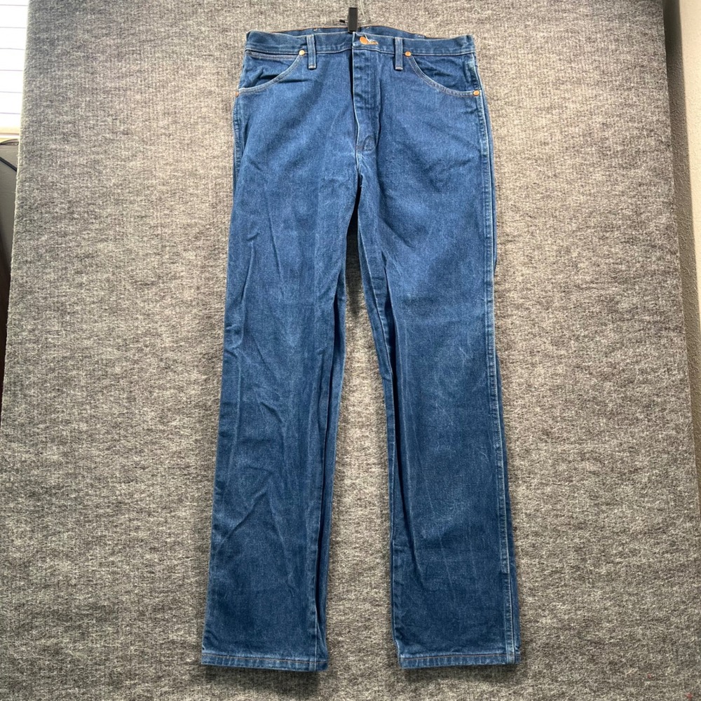 Wrangler 13MWZ Cowboy Cut Original Fit Jeans Mens 35x34 Blue Denim 6469